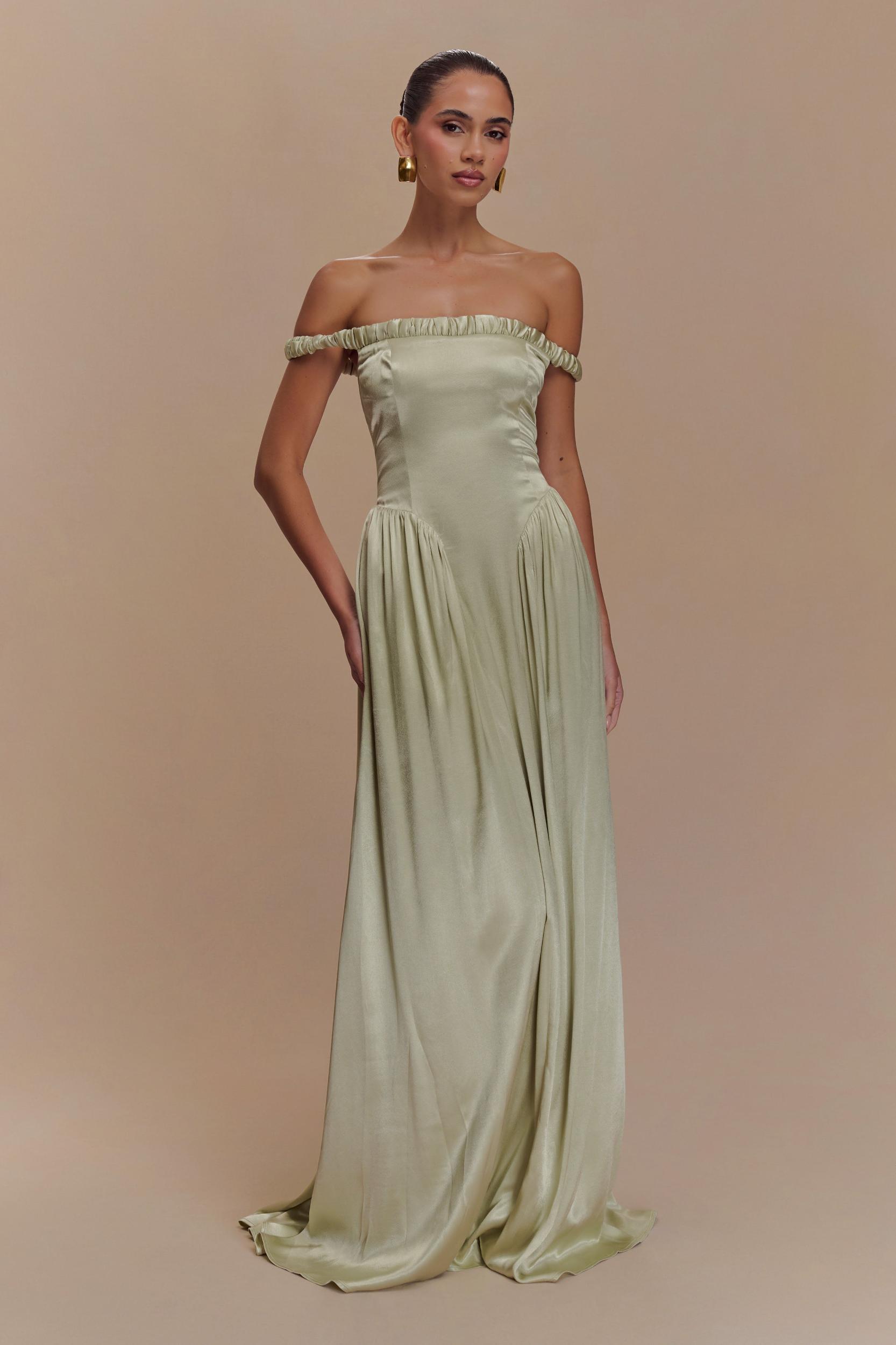 Coco Dropped Waist Maxi Dress - Sage Product Image
