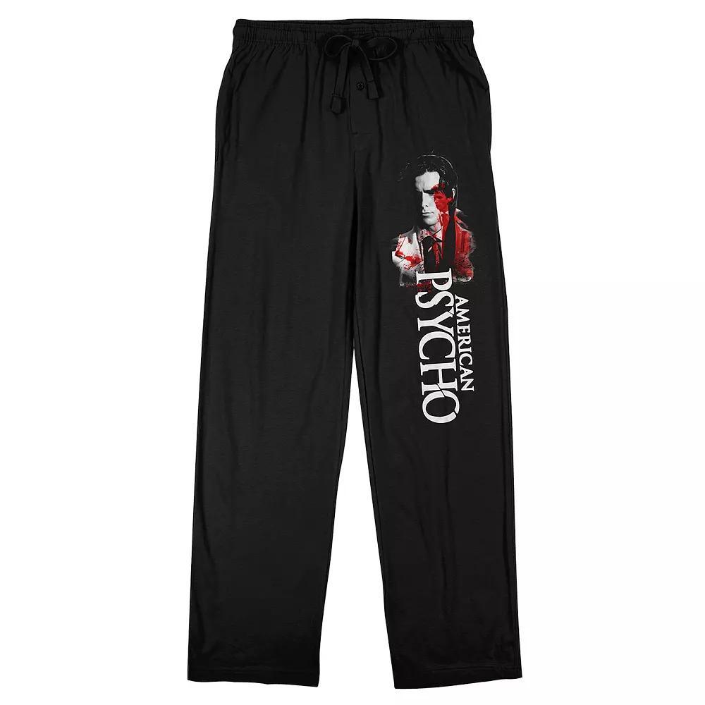 Men's American Psycho Title Sleep Pants, Size: Small, Black Product Image