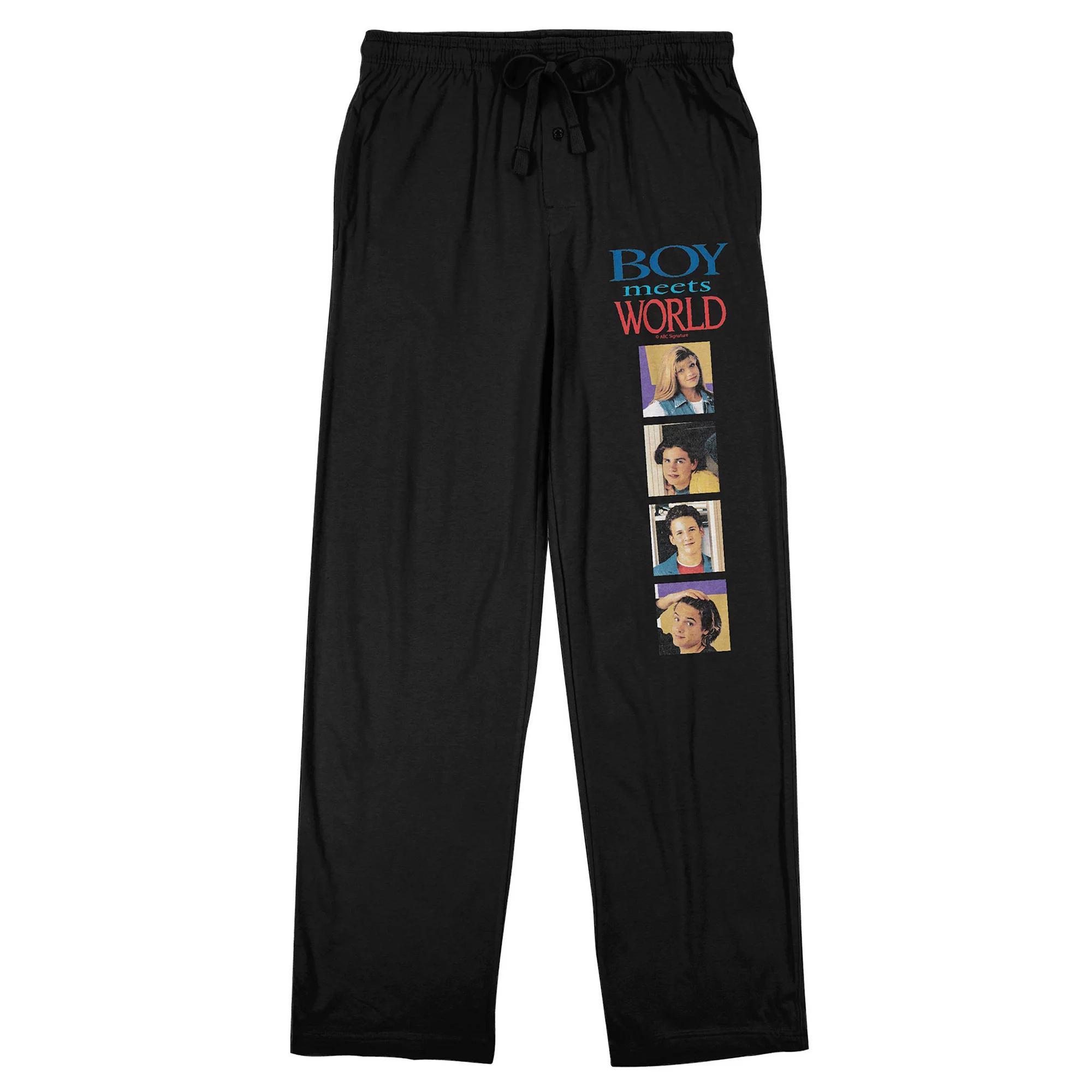 Men's Boy Meets World Character Portraits Sleep Pants, Size: Small, Black Product Image