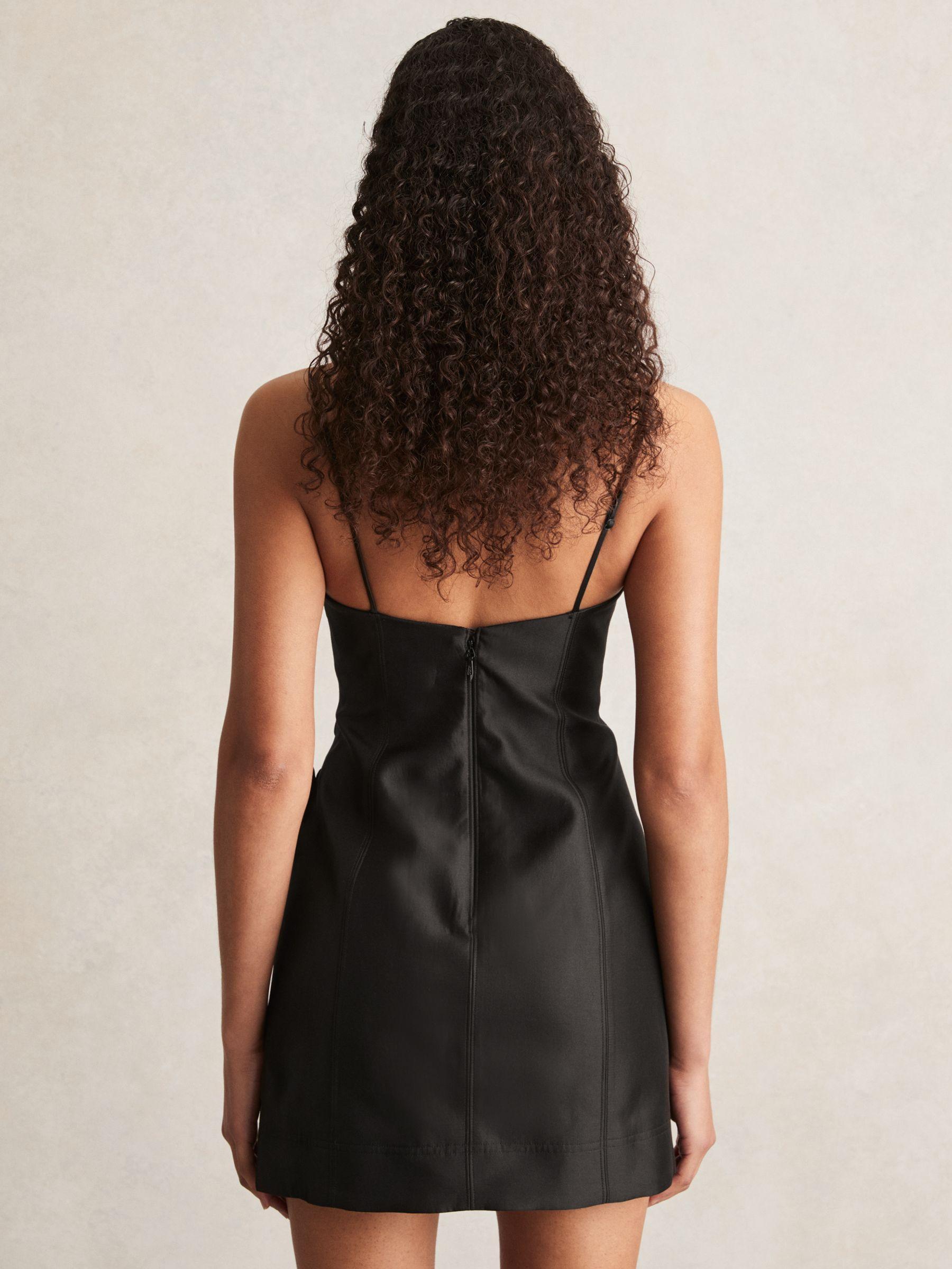 Acler Petal Detail Fitted Mini Black Dress in Black Product Image