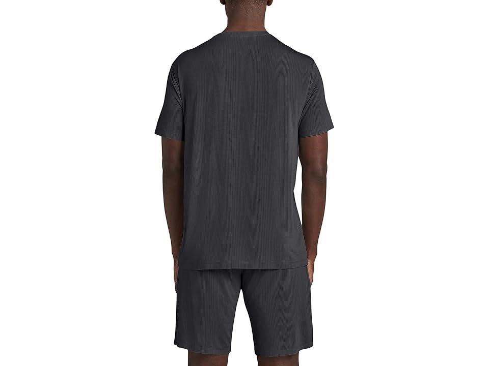 Tommy John Second Skin Luxe Rib Sleep Pocket Tee (Slate) Men's Pajama Product Image
