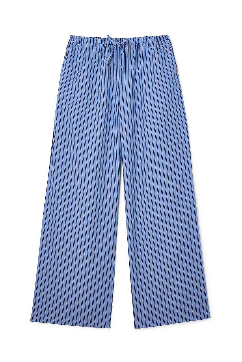 Striped Elastic Mid Waist Trousers Product Image