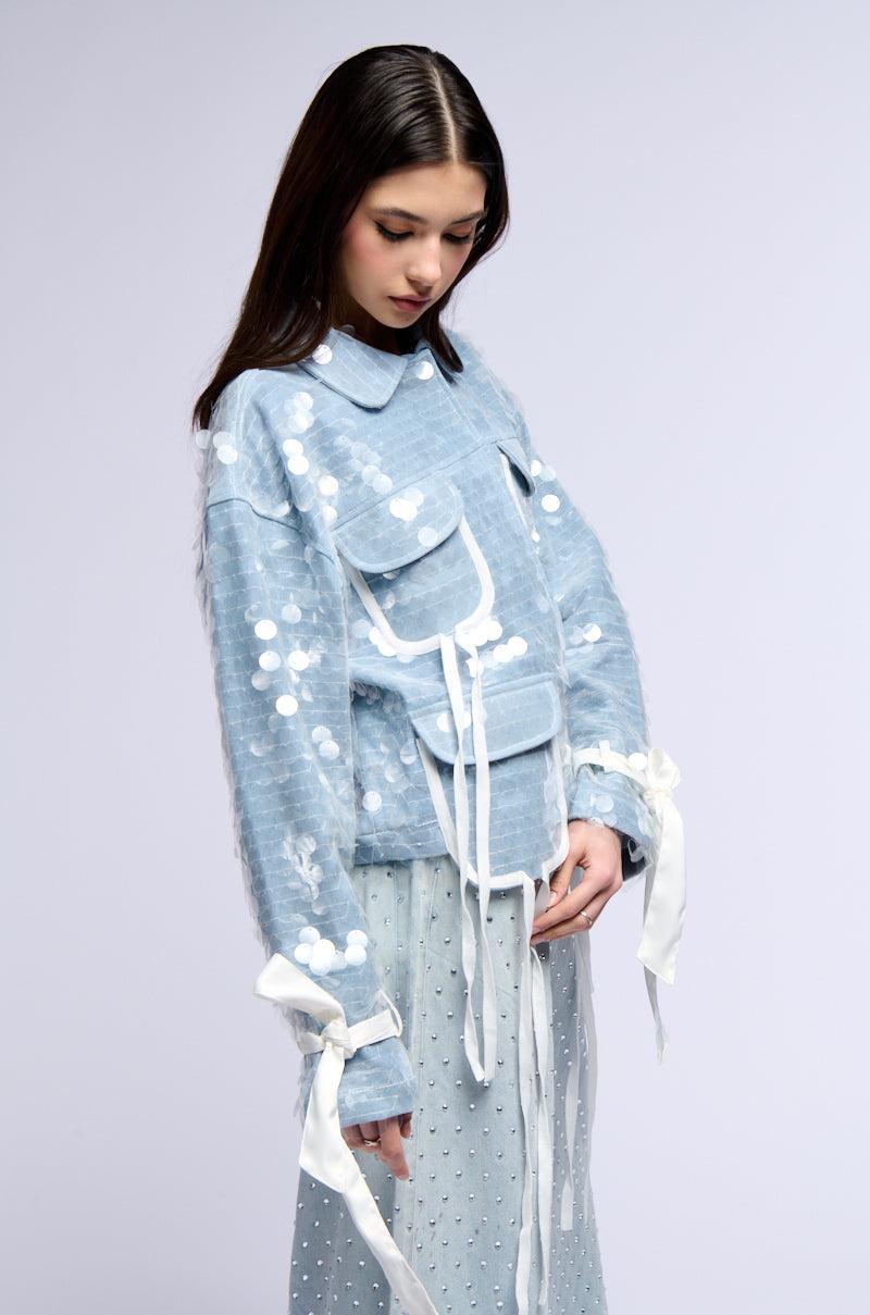 IN MY MIND SEQUIN DENIM JACKET Product Image