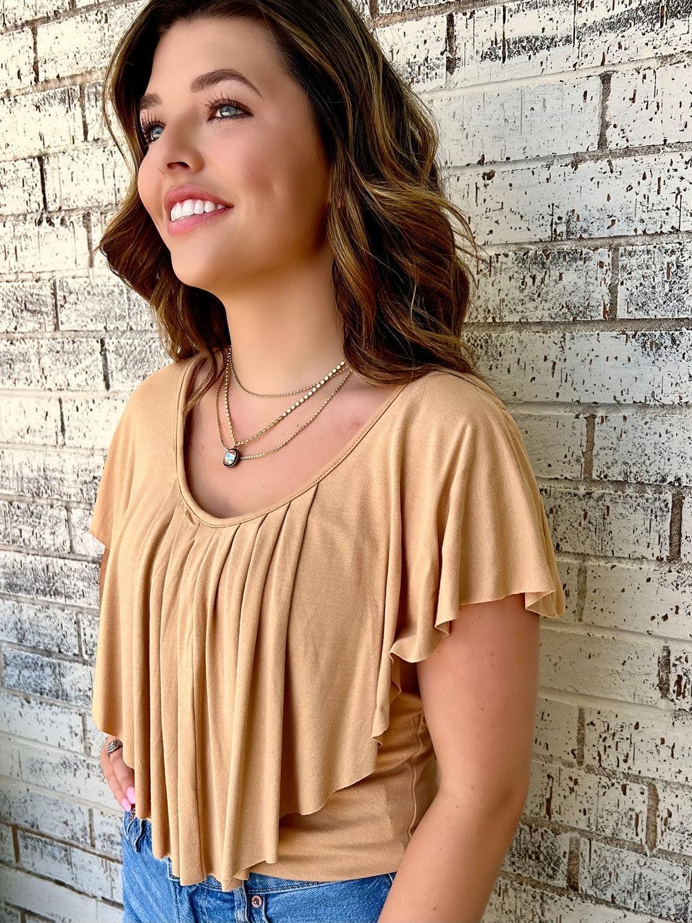 Shimmy & Shake V Neck Ruffle Top- 4 Colors* Product Image