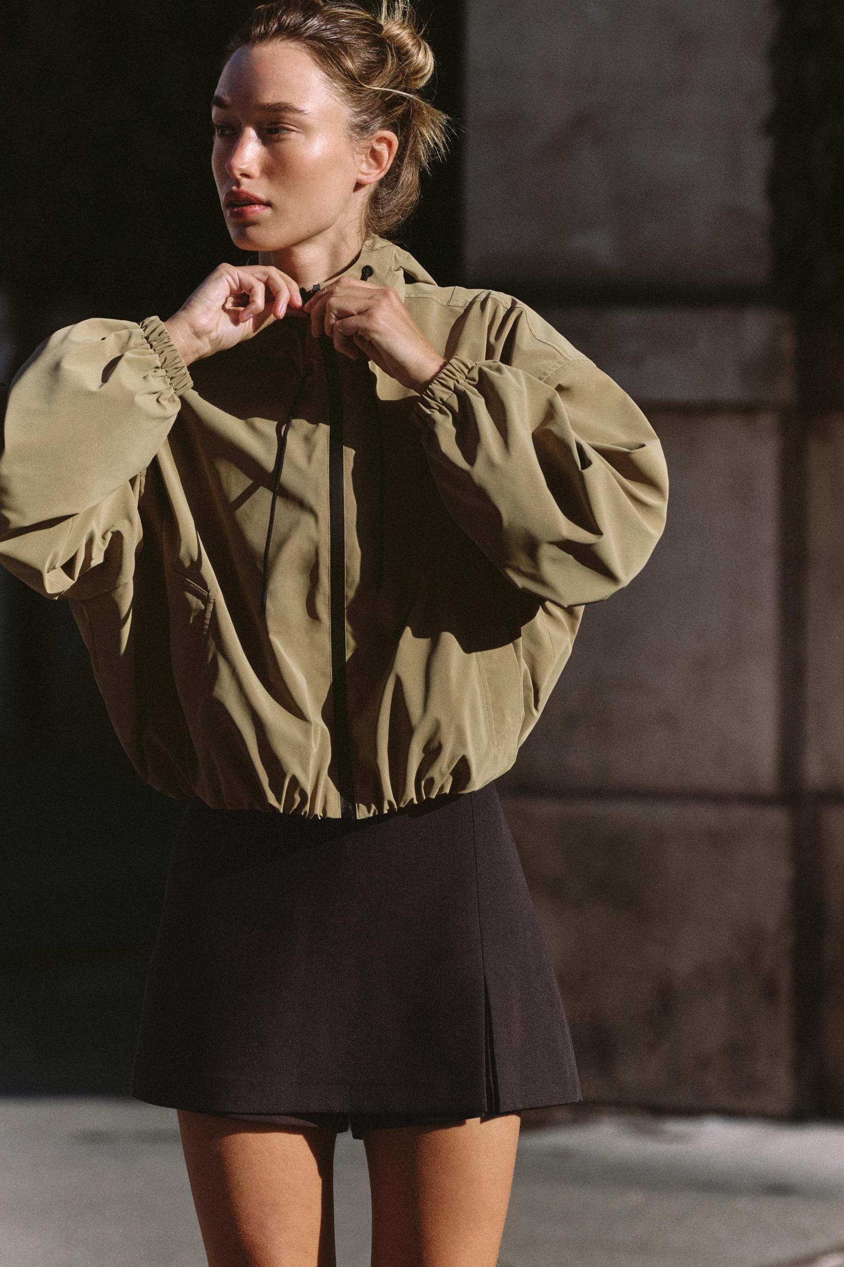 HOODED RUBBERIZED JACKET Product Image