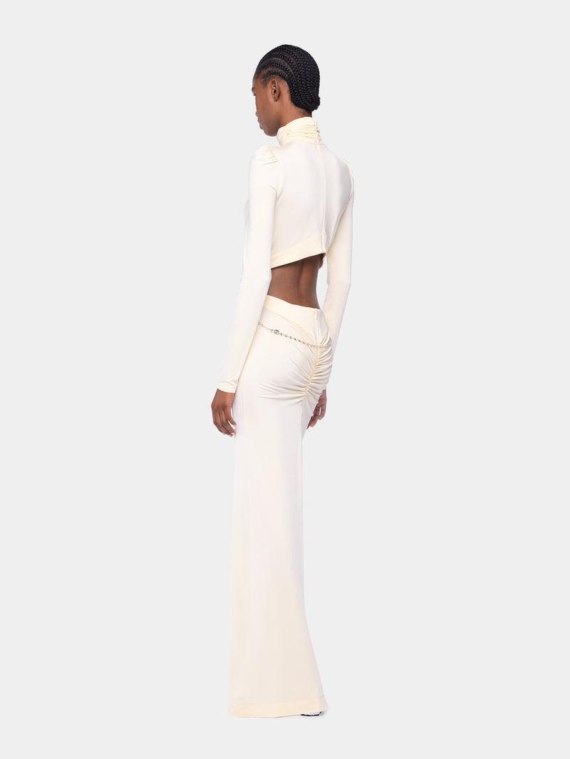 CREAM LONG DRESS IN JERSEY Product Image