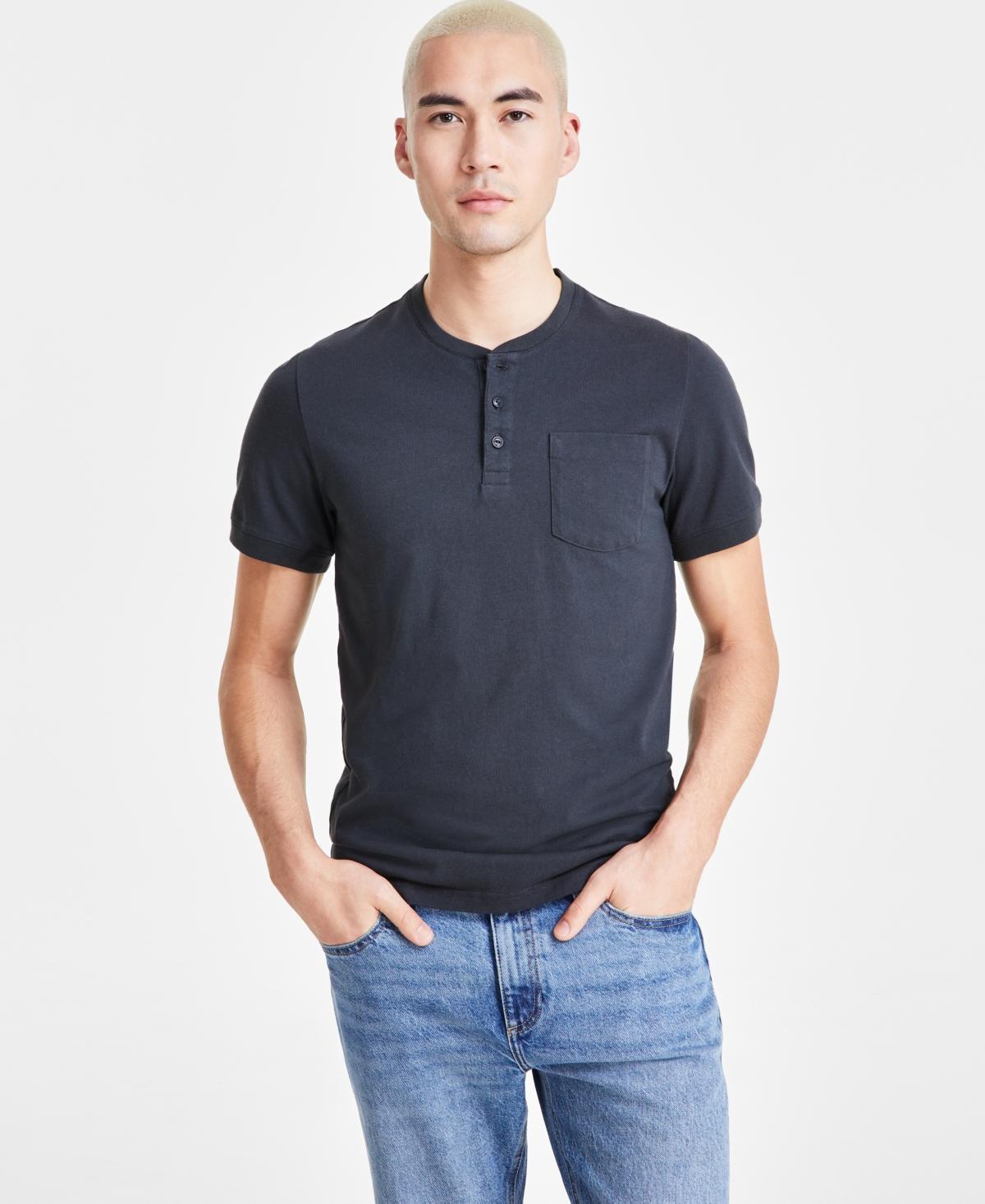 Sun + Stone Mens Everyday Short Sleeve Pocket Henley, Created for Macys Product Image