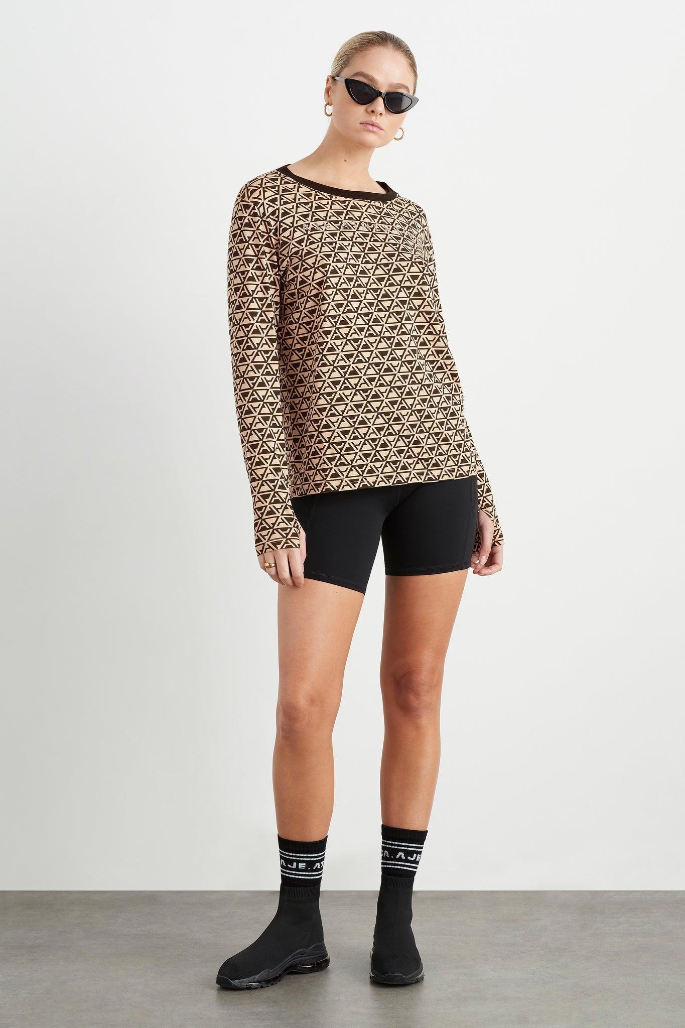Geo Print Long Sleeve T-Shirt 127 Product Image