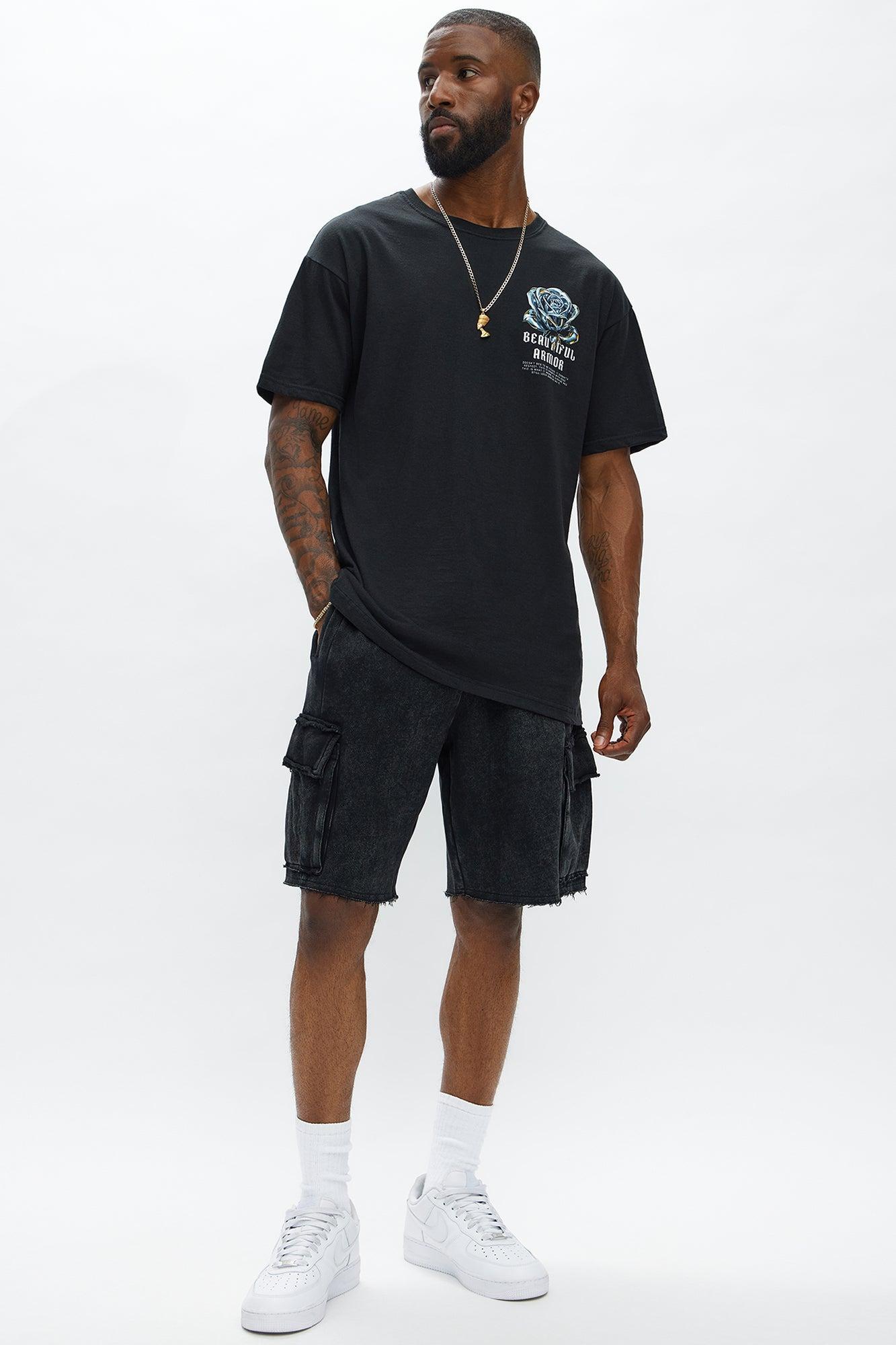 Cargo Baggy Sweatshort - Black Product Image