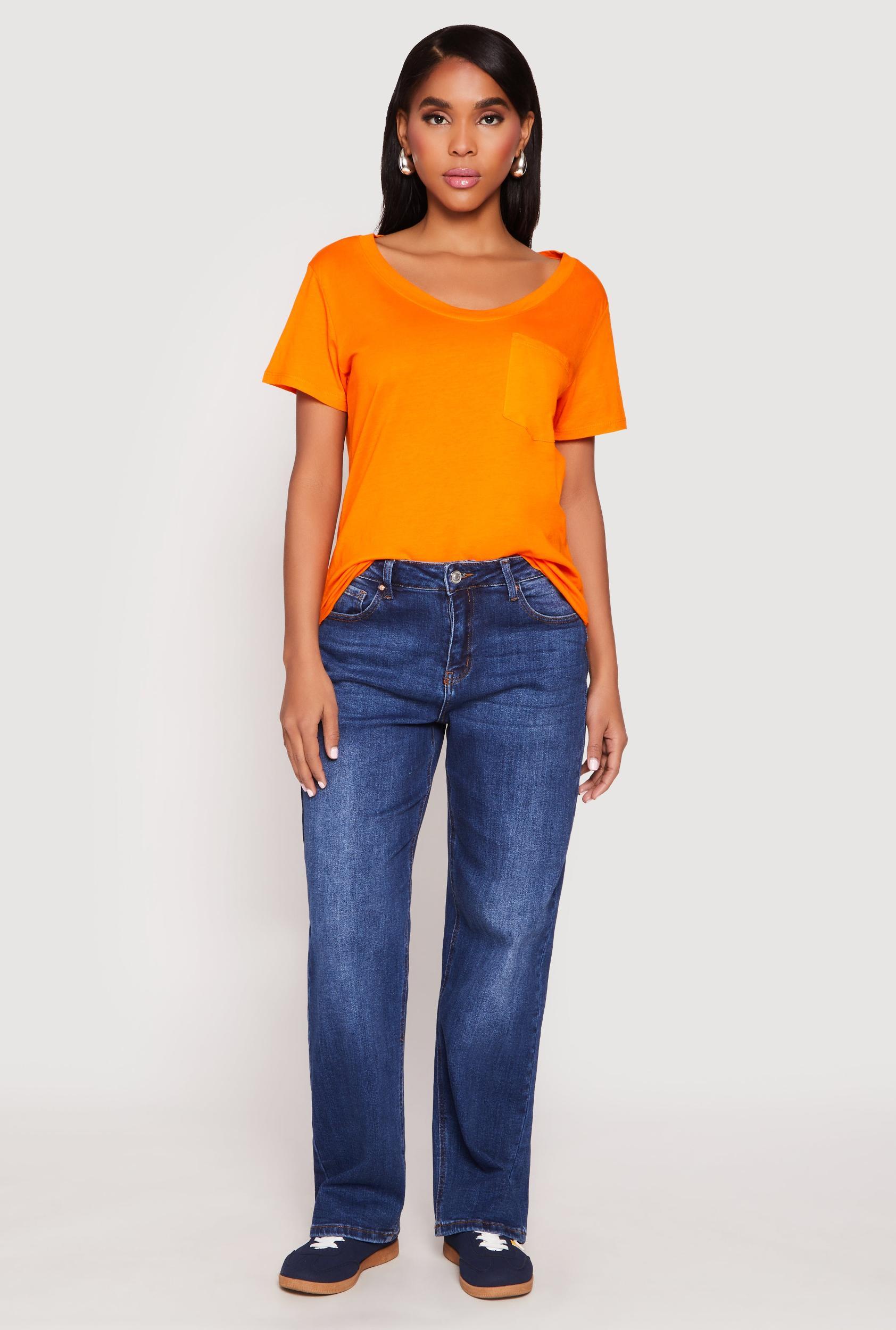 Womens Scoop Neck Pocket T Shirt Product Image