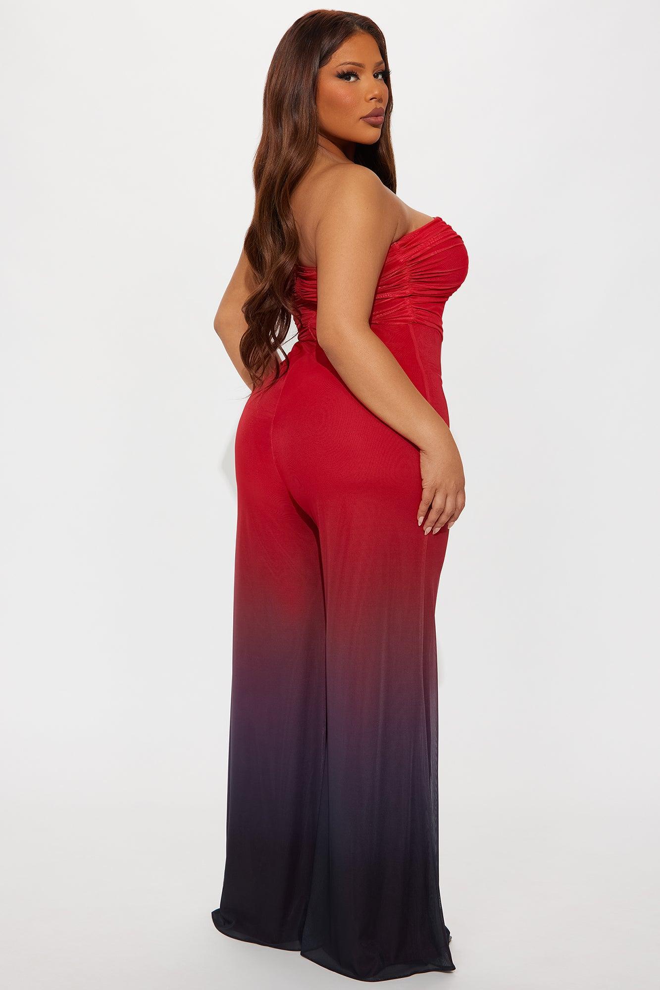 Sipping Mai Tais Mesh Jumpsuit - Red/combo Product Image