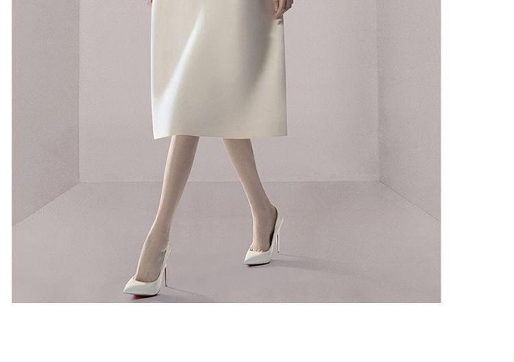 Sleeveless Square Neck Plain Midi A-Line Dress Product Image