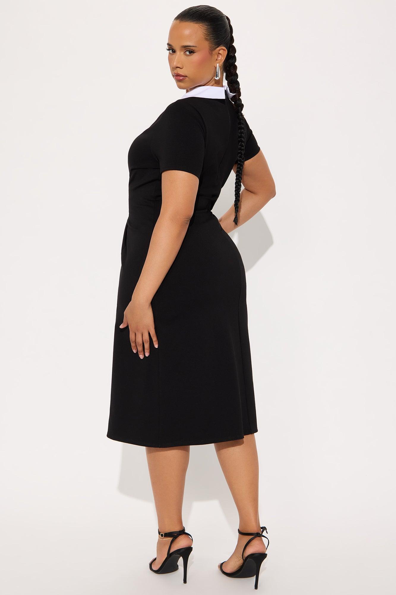 Pretty And Smart Body Sculpting Midi Dress - Black Product Image