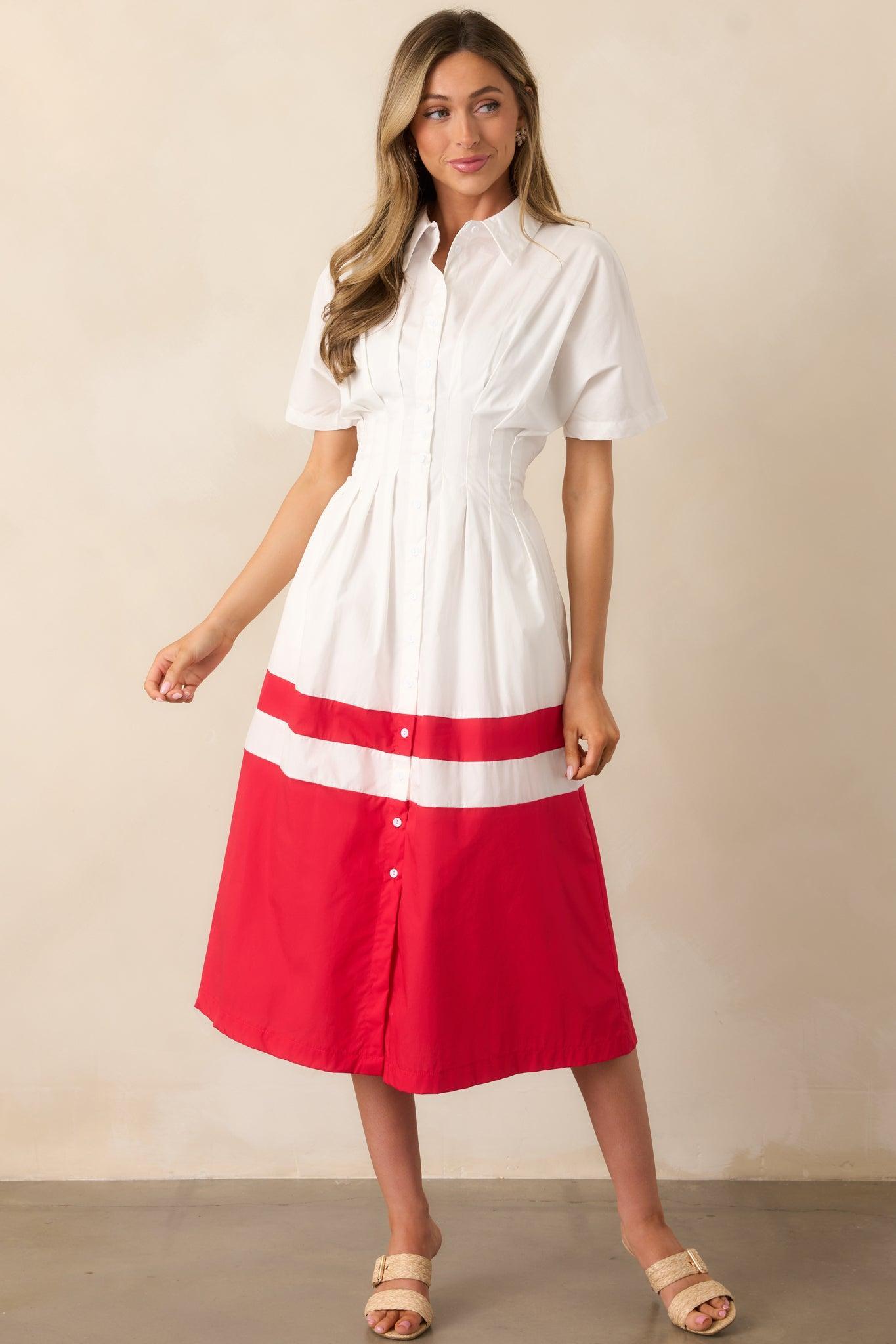 The Diner Downtown Ivory Cotton Maxi Shirt Dress Product Image