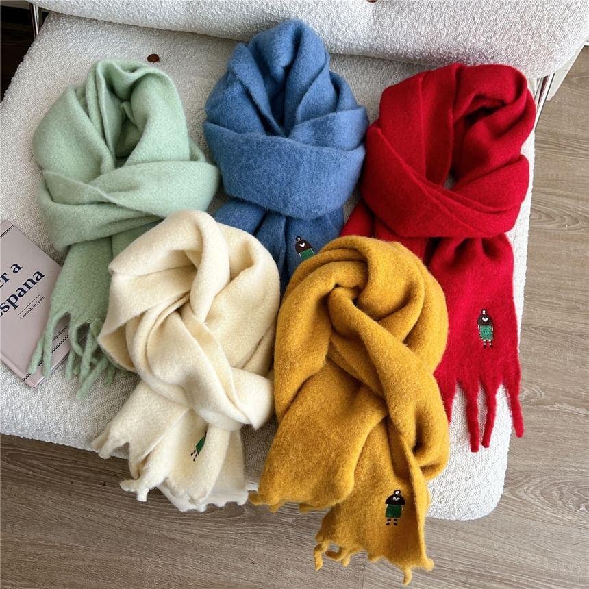 Embroidered Fringed Scarf Product Image