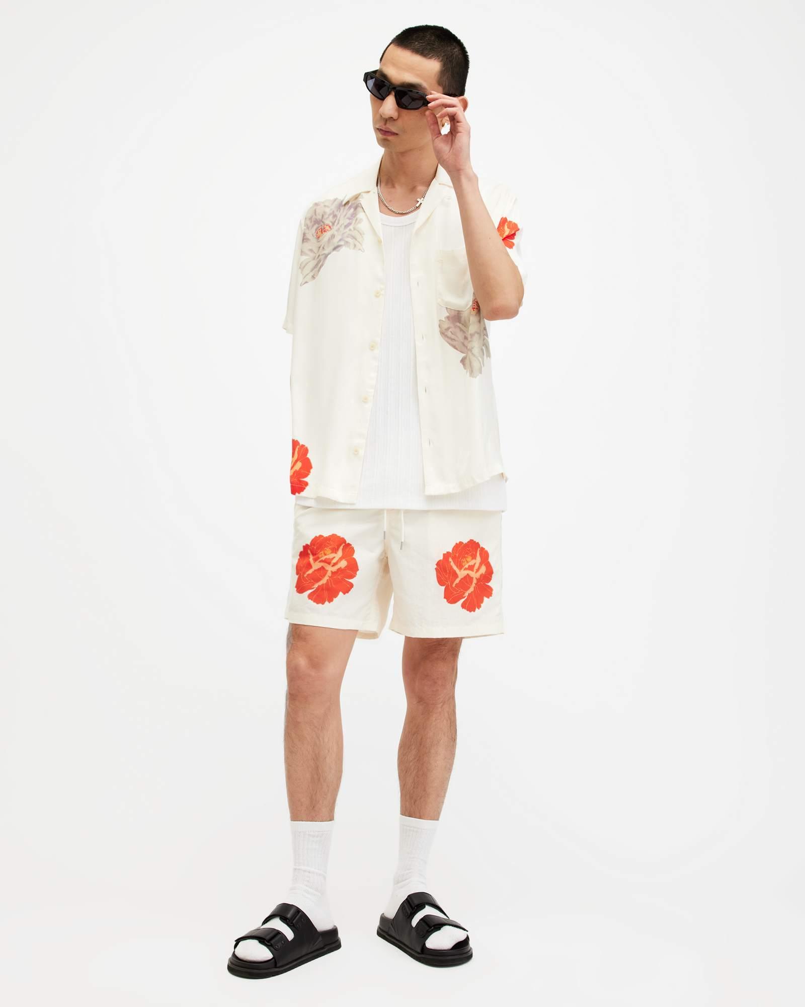 Roze Slim Floral Print Swim Shorts Product Image