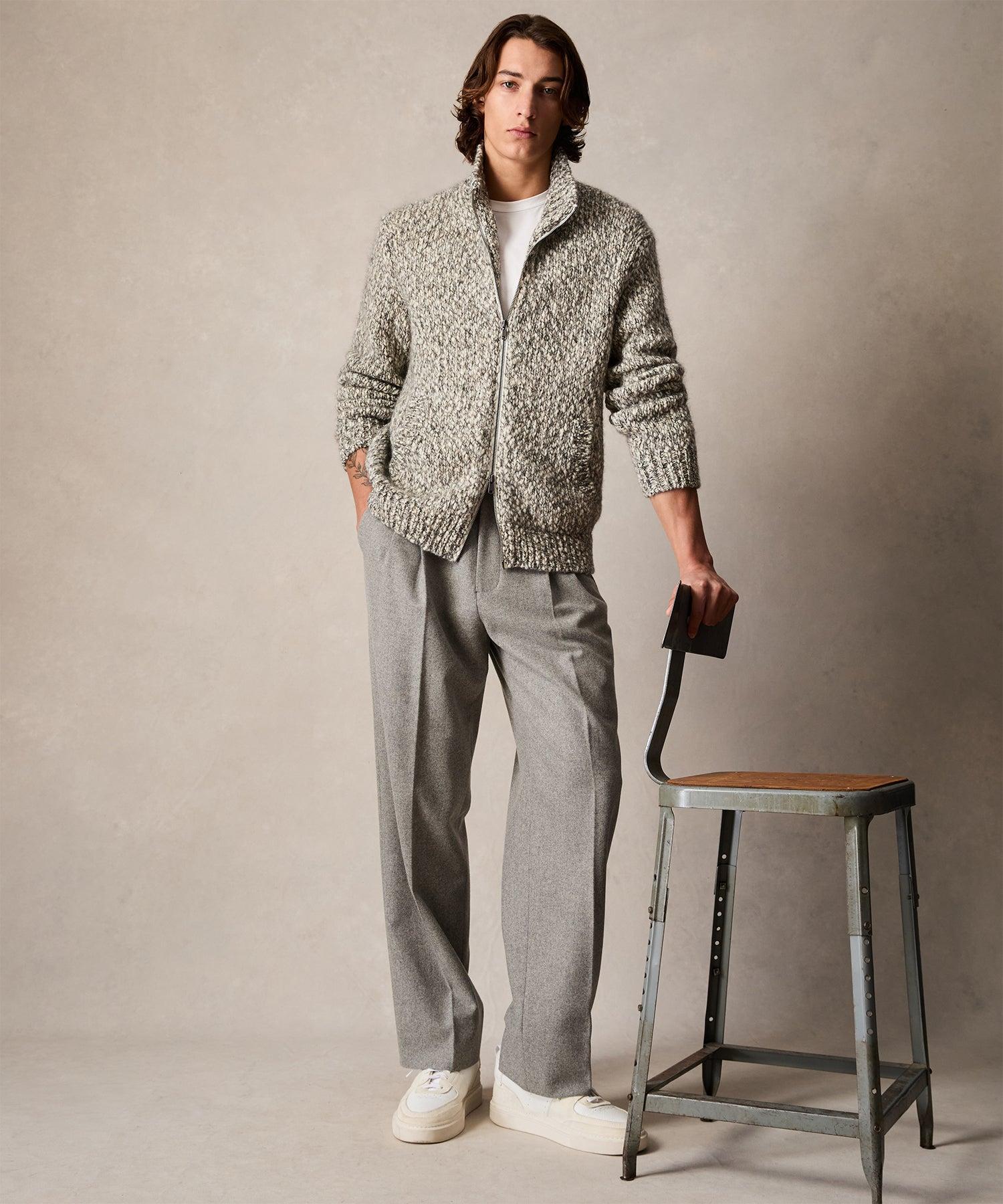 Slubby Full-Zip Sweater Product Image