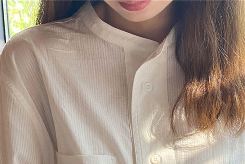 Long-Sleeve Plain Pocket Detail Shirt Product Image