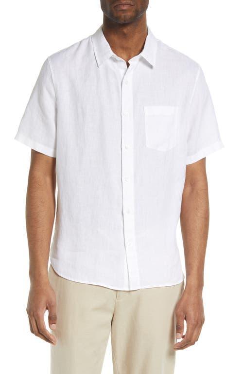 Mens Linen Short-Sleeve Button-Up Shirt Product Image