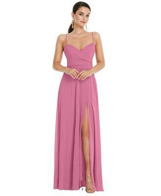 Womens Adjustable Strap Wrap Bodice Maxi Dress with Front Slit Product Image
