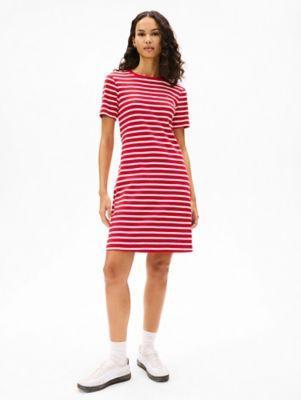 Slim Fit Stripe Short-Sleeve Dress Product Image