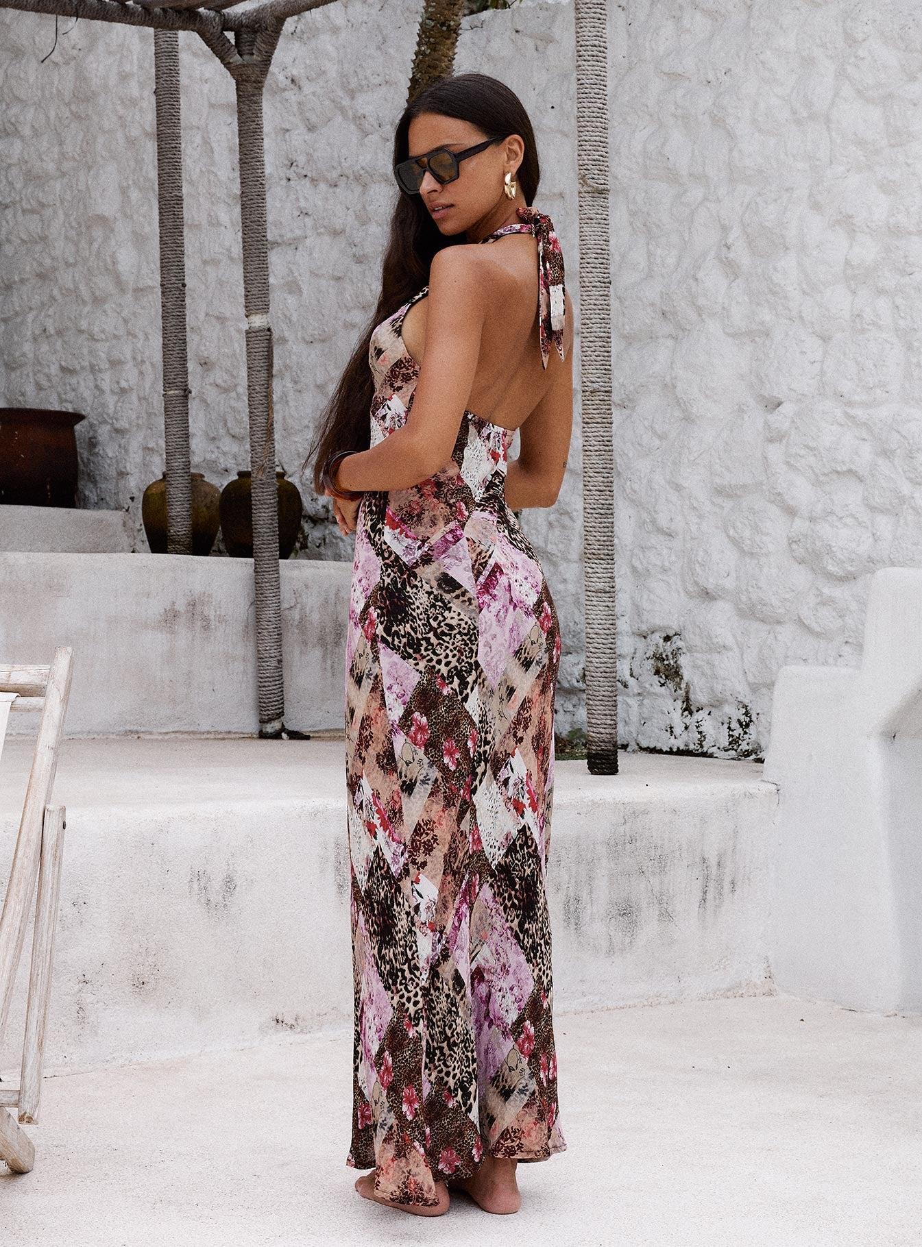 Flora Halter Maxi Dress Multi Product Image