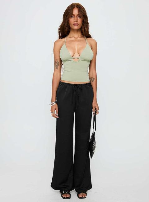 Norwalk Plunge Neck Top Sage Product Image
