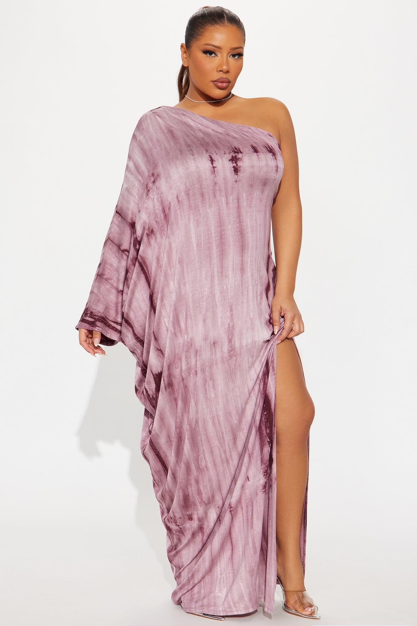 Tamira One Shoulder Maxi Dress - Burgundy Female Product Image