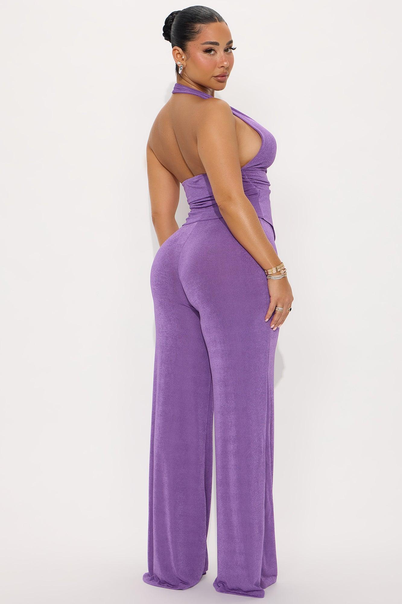 Natalee Halter Pant Set - Purple Product Image