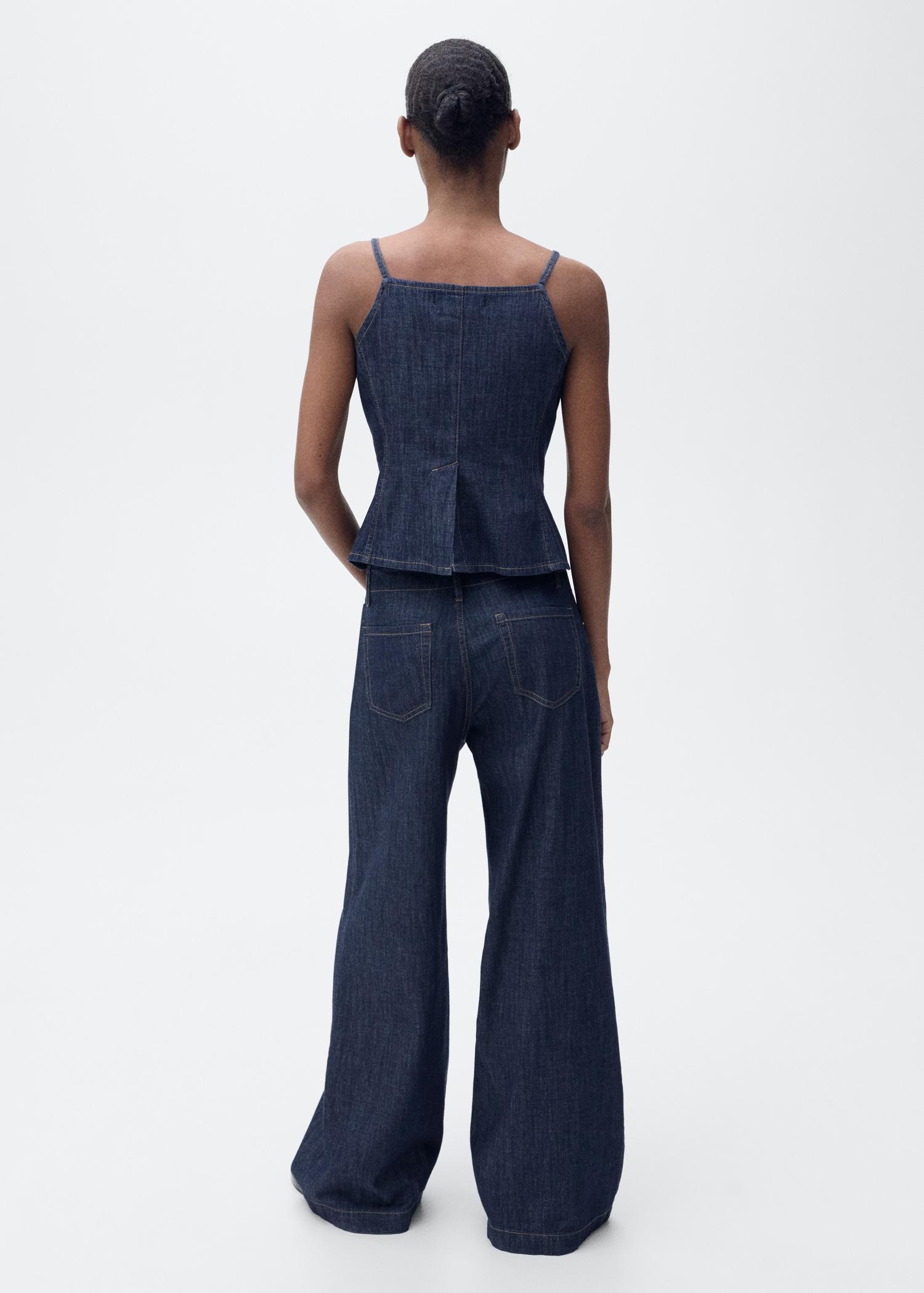 Wide-leg mid-rise jeans - Women | MANGO USA Product Image