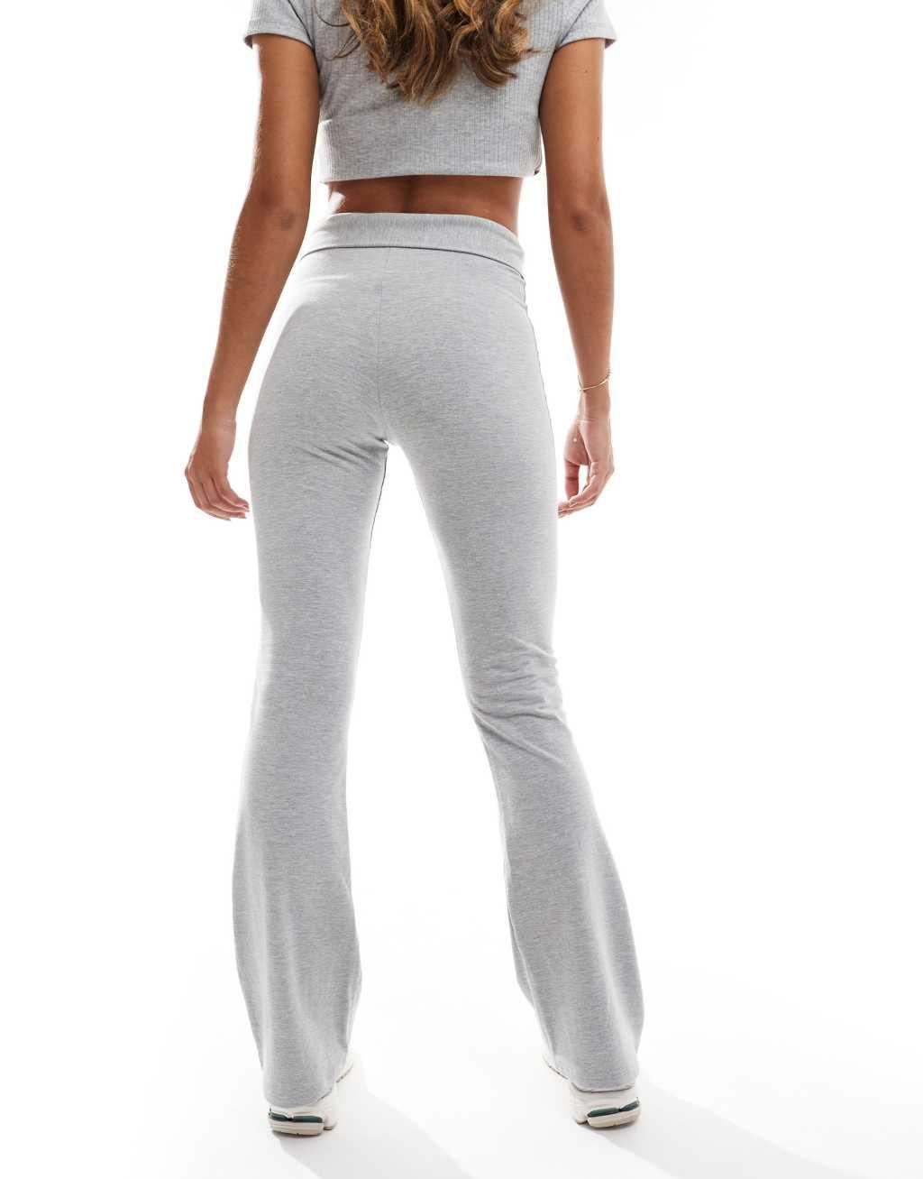 Miss Selfridge V front flare legging in gray heather Product Image