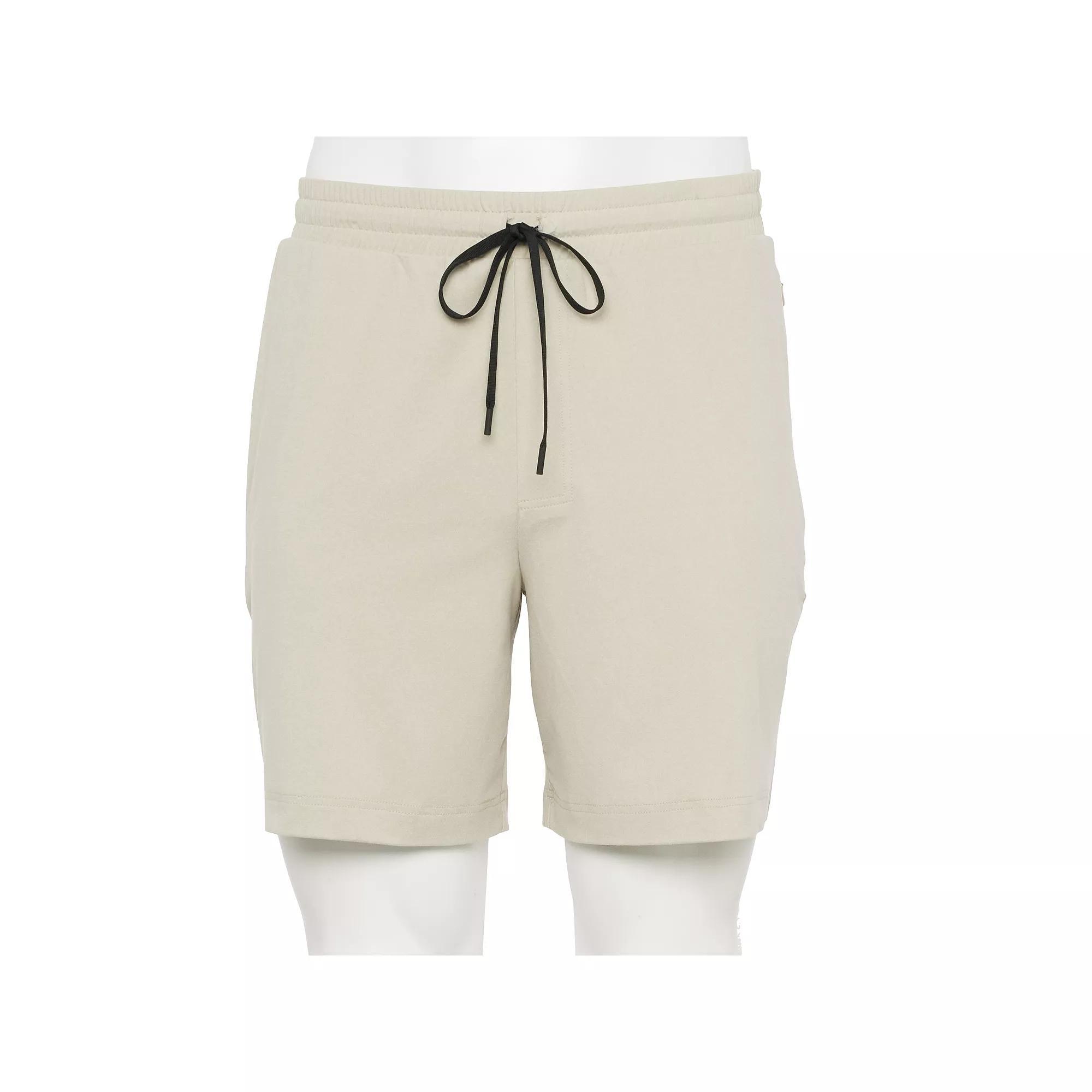 Men's For The Republic Elastic Waist Drawstring Shorts with Zip Back Pocket, Size: Medium, Grey Product Image