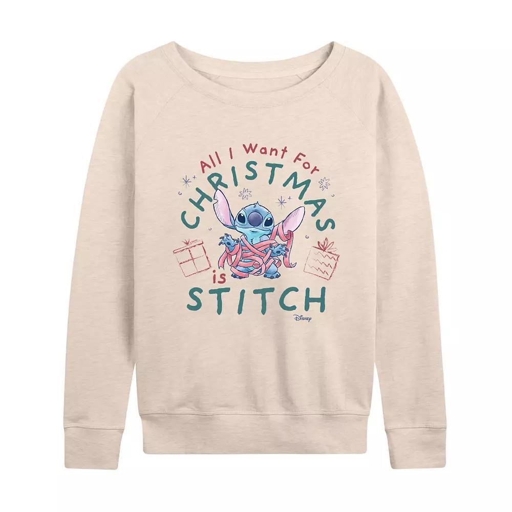 Disneys Lilo & Stitch Womens A Stitch For Christmas French Terry Long Sleeve Tee Product Image