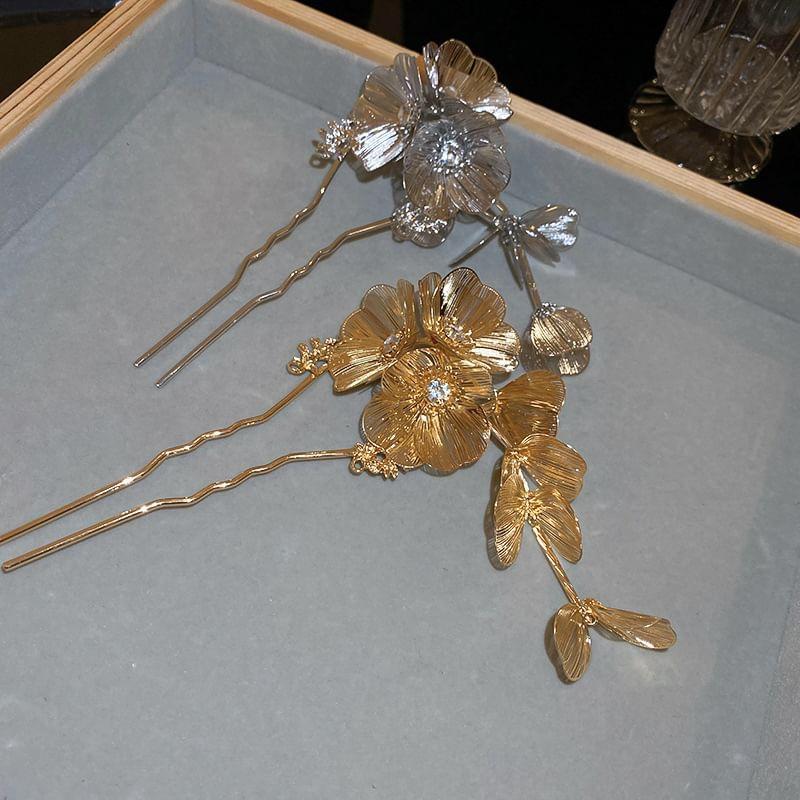Floral Rhinestone Hair Stick Product Image