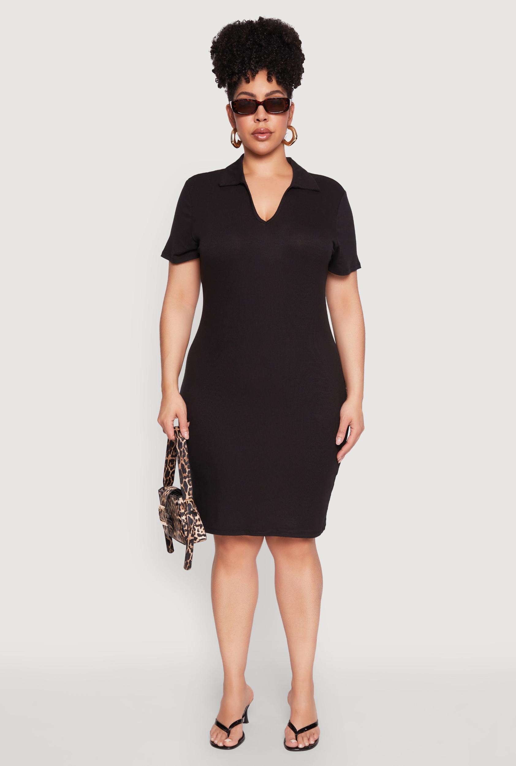 Womens Plus Size Johnny Collar Polo Dress Product Image