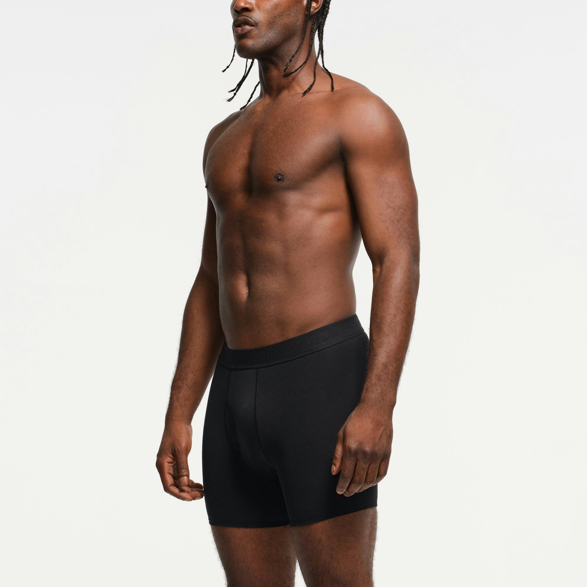 SKIMS BASICS MENS COTTON BOXER BRIEF 3-PACK | OBSIDIAN Product Image
