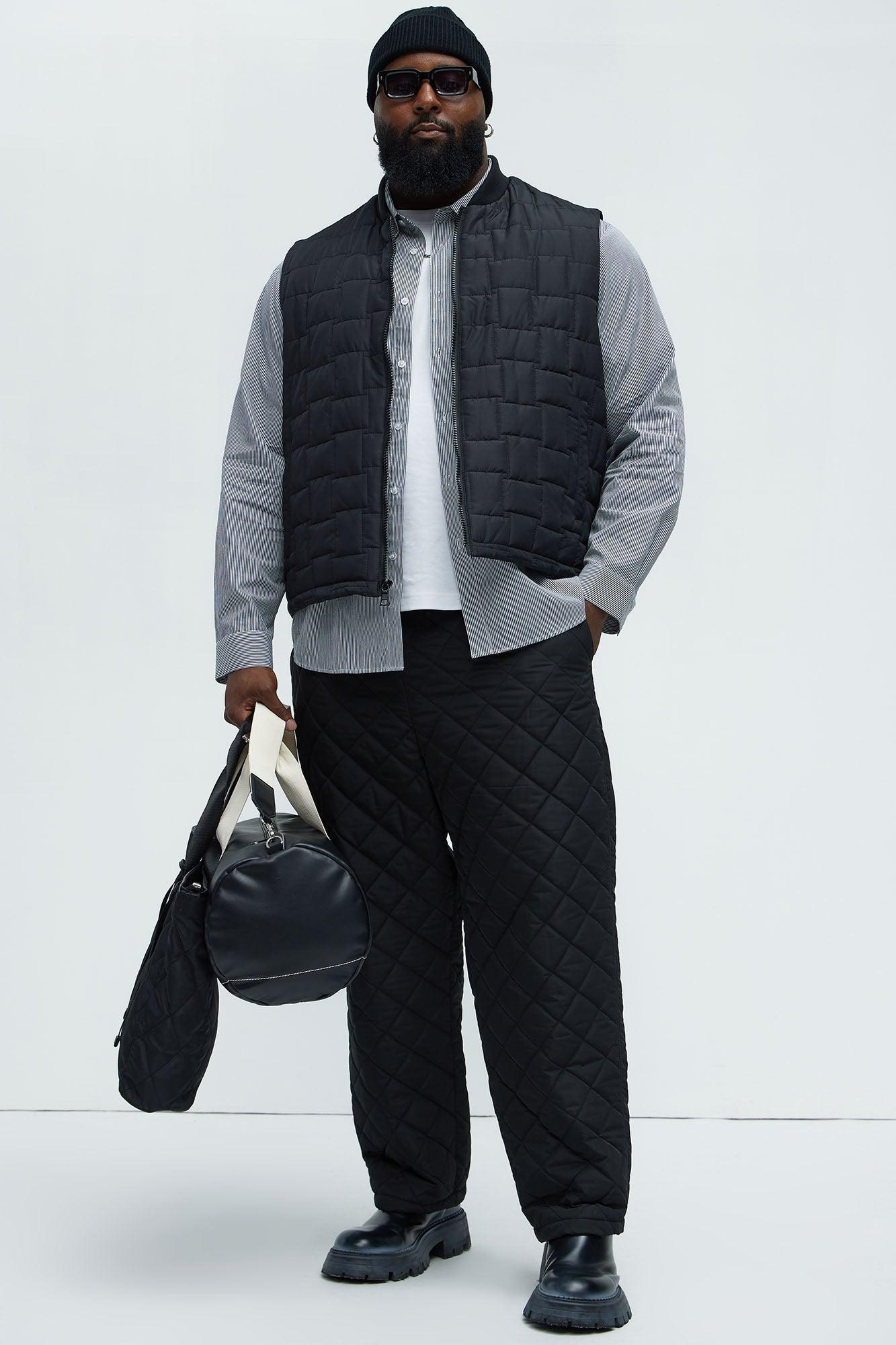 Deebo Straight Quilted Pants - Black Product Image