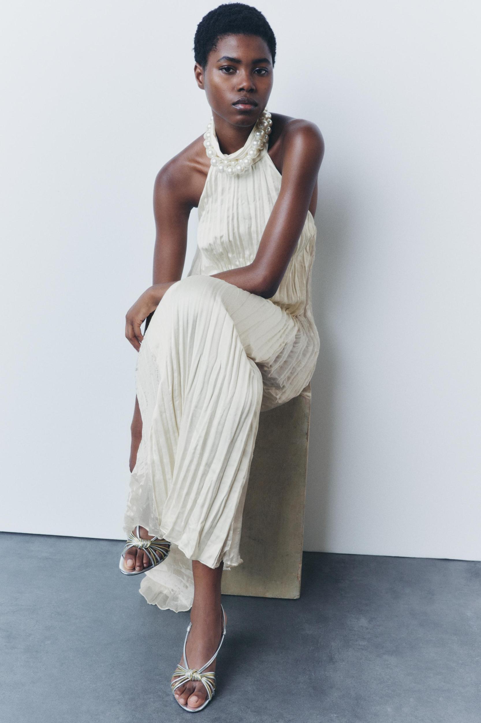 LONG PLEATED DRESS Product Image