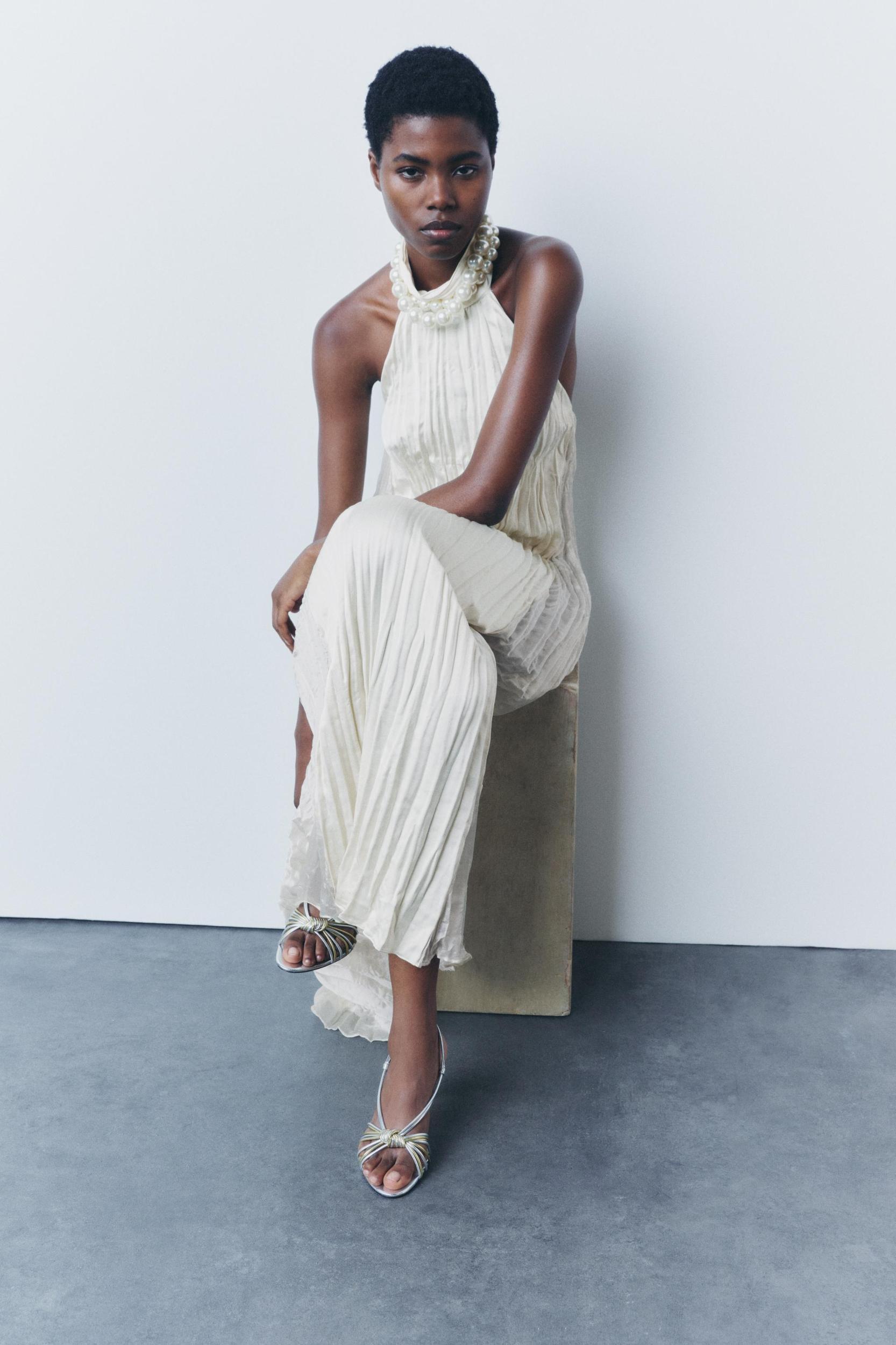 LONG PLEATED DRESS Product Image