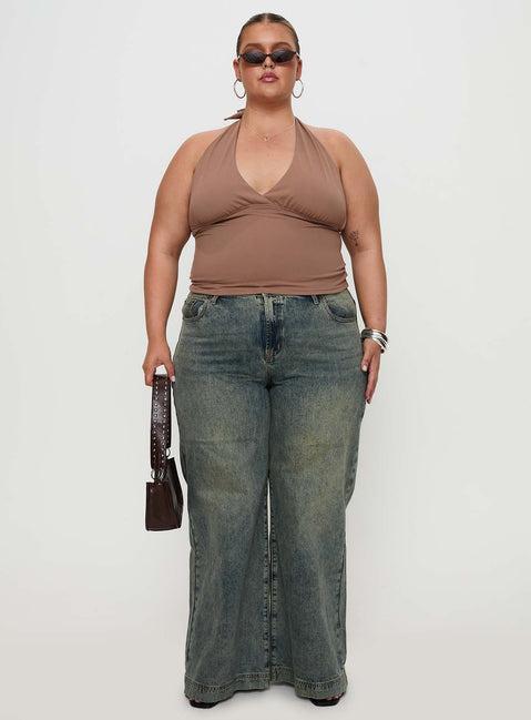 Whimsy Halter Top Chocolate Curve Product Image