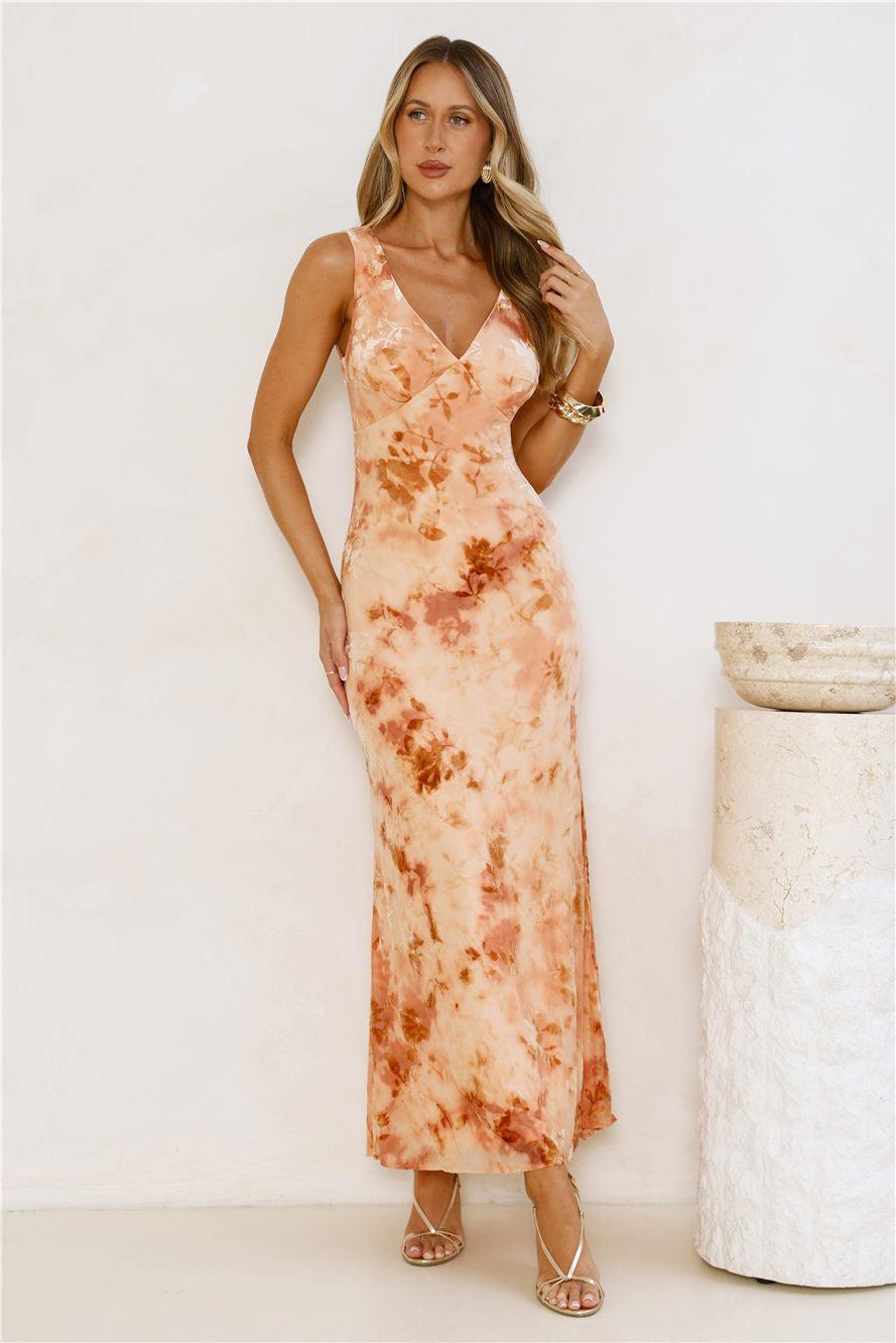 Rule The Night Maxi Dress Orange Product Image