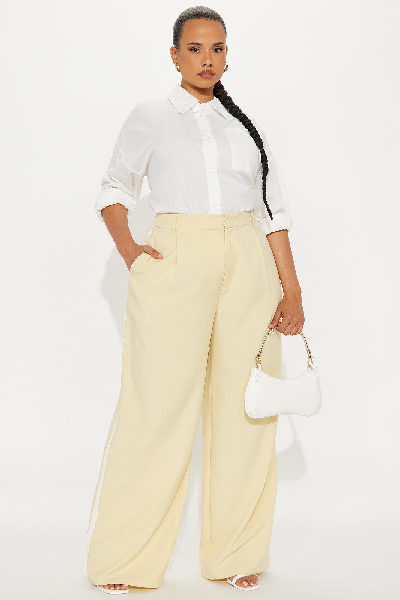 Dylan Wide Leg Trouser Pants - Yellow/combo Product Image