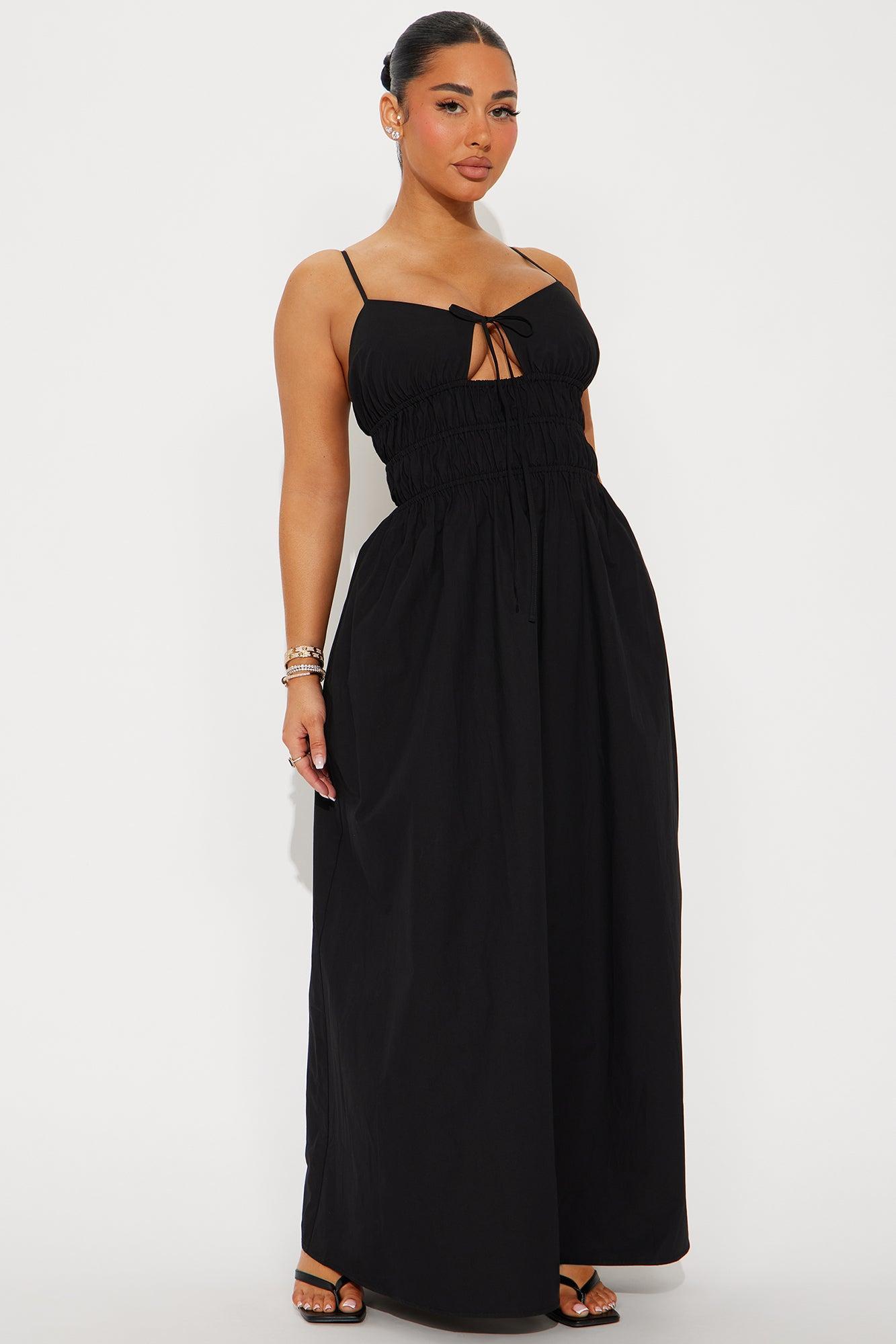 Korie Poplin Maxi Dress - Black Product Image
