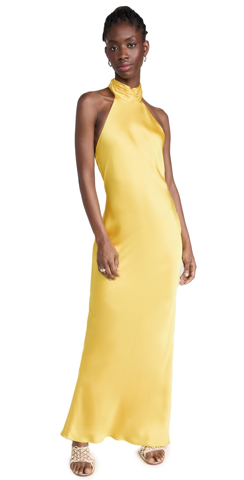 Ramy Brook Tatiana Satin Halter Gown Product Image