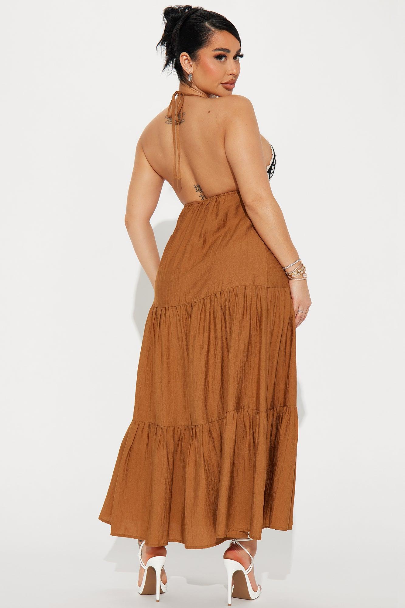 Maui Wowie Maxi Dress - Mocha/combo Product Image