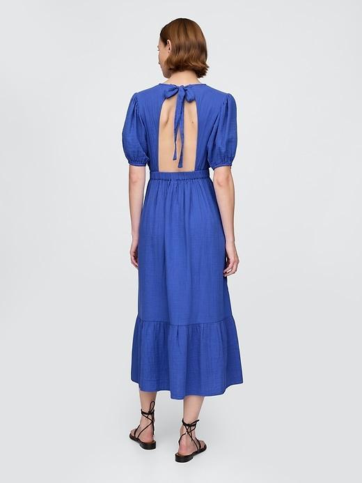 Crinkle Gauze Open-Back Midi Dress Product Image