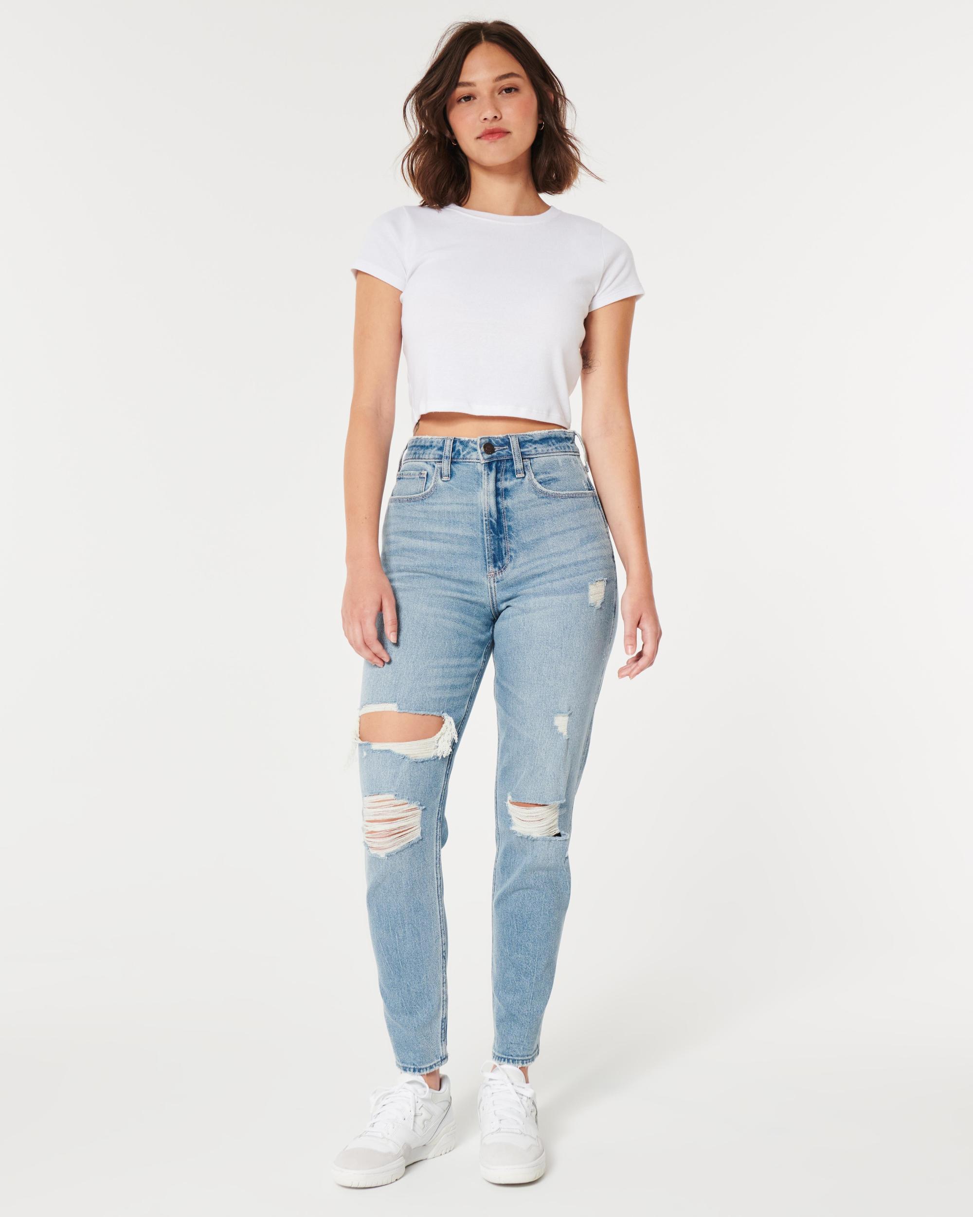 Curvy Ultra High-Rise Black Mom Jeans Product Image