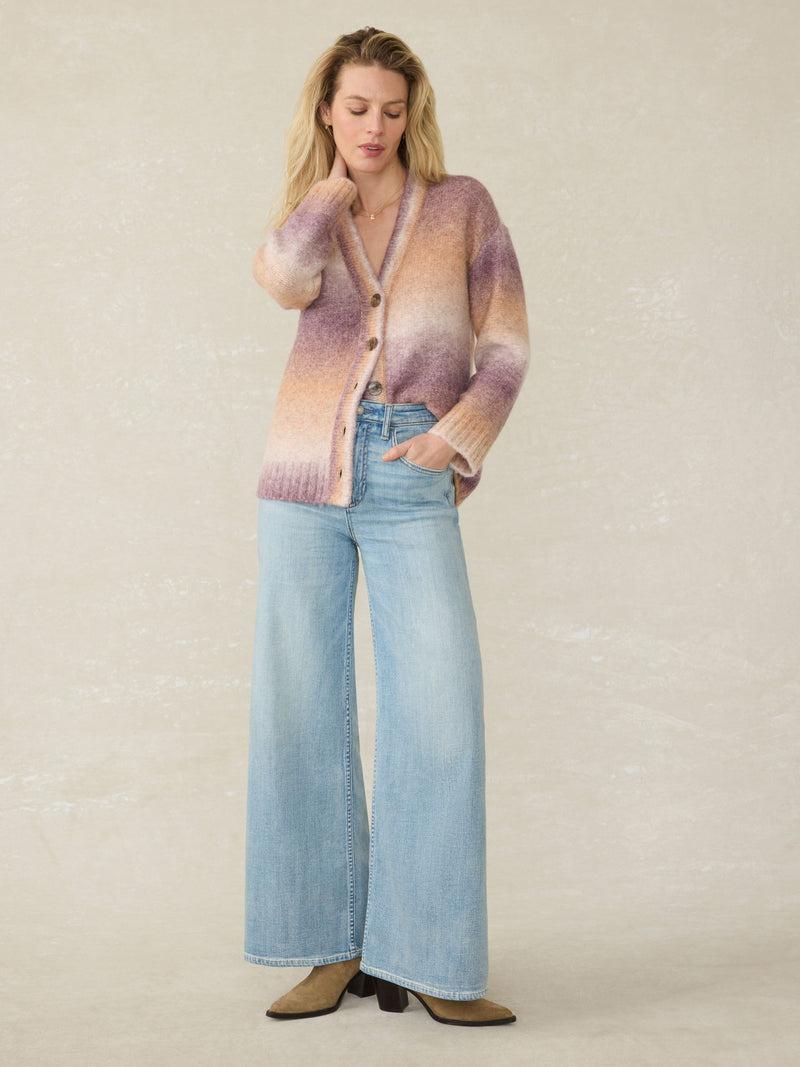 Seaside Spacedye Cardigan - Amethyst Dusk Product Image