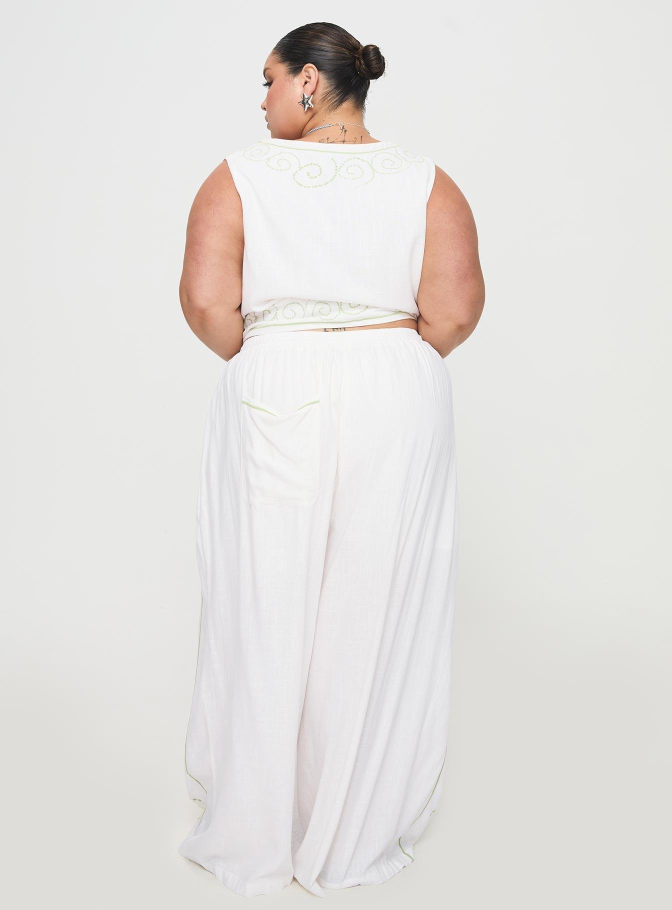 Kindred Pants White / Green Curve Product Image
