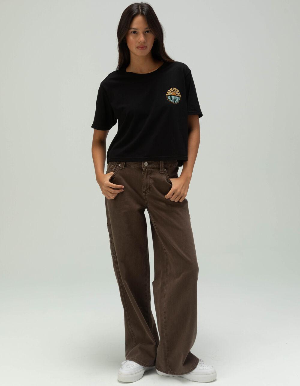 SALTY CREW Sun Days Womens Crop Tee - BLACK Product Image